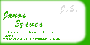 janos szives business card